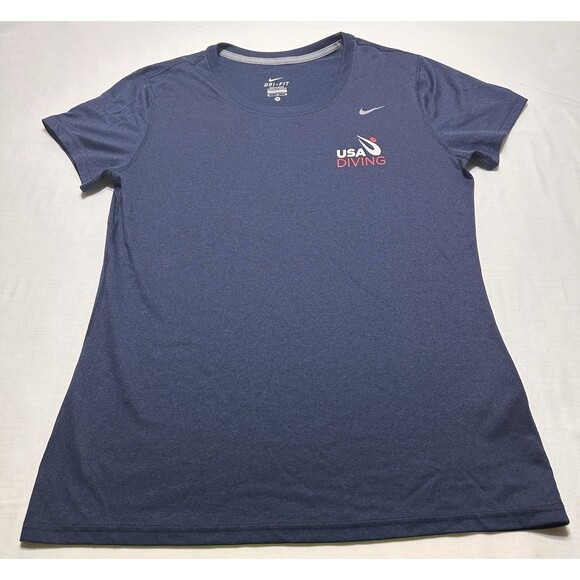 NIKE USA Diving Womens Size Medium Short Sleeve Shirt Swimming Olympics - Picture 1 of 8